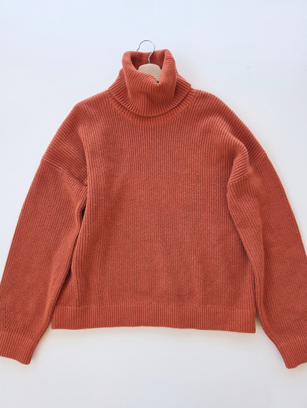 Tory Burch Wool Cashmere Blend Burnt Orange Knit Turtleneck Sweater